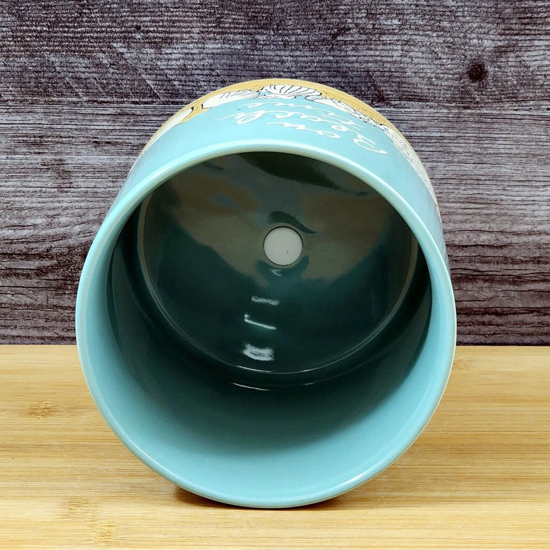 Load image into Gallery viewer, Planter Beach Shells Ceramic Utensil Organizer Herb Succulent Blue Sky 5in
