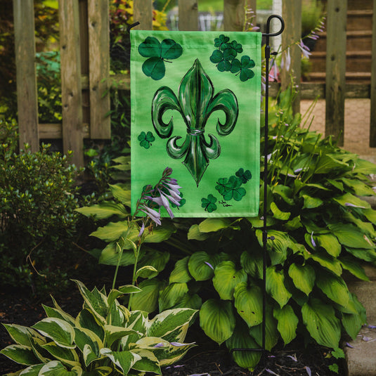 St Patrick's Day Fleur de lis Garden Flag – Decorative Outdoor Yard Flag