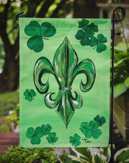 St Patrick's Day Fleur de lis Garden Flag – Decorative Outdoor Yard Flag