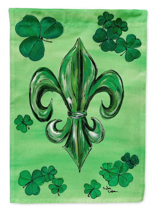 St Patrick's Day Fleur de lis Garden Flag – Decorative Outdoor Yard Flag