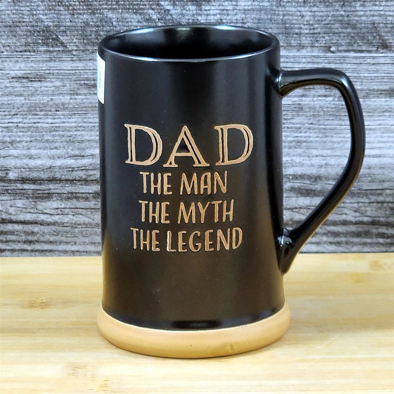 Load image into Gallery viewer, Dad The Man Inspirational Coffee Mug Father Embossed Ceramic Stein Cup Blue Sky
