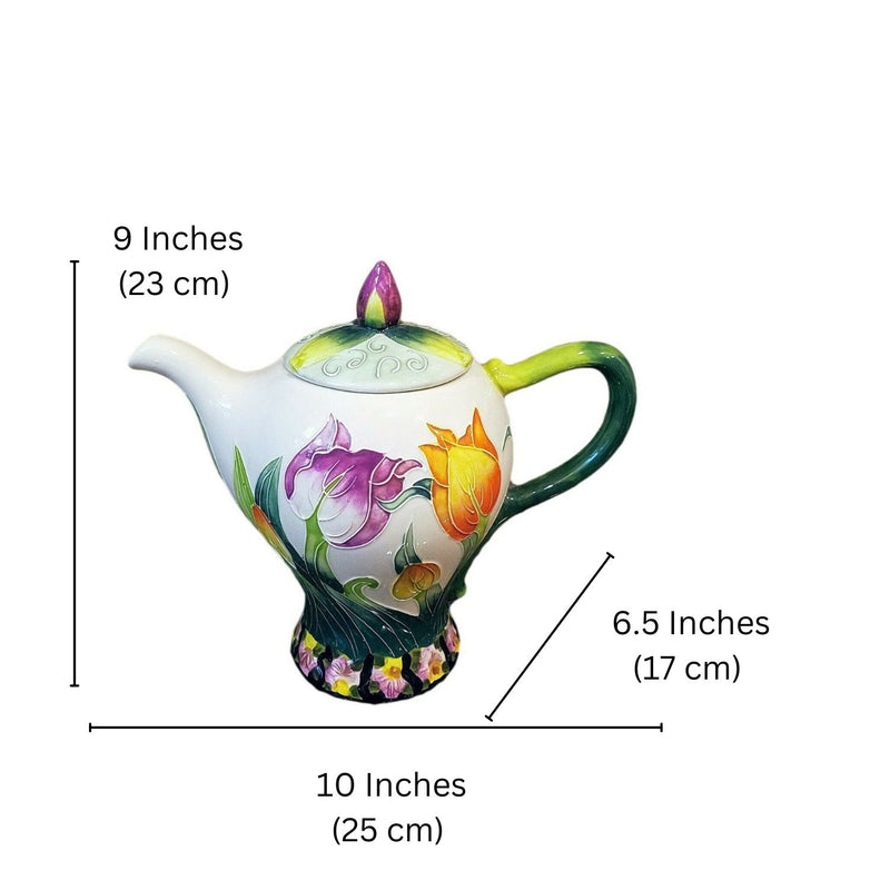 Load image into Gallery viewer, Tulip Teapot Ceramics Flower Collectable Tea Pot by Blue Sky Heather Goldminc
