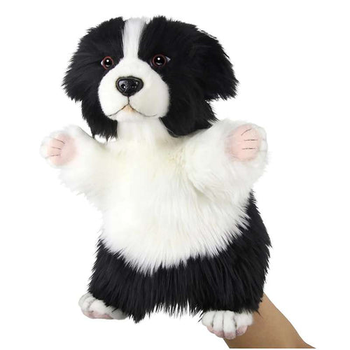 Border Collie Puppet True to Life Look Soft Plush Animal Learning Toy