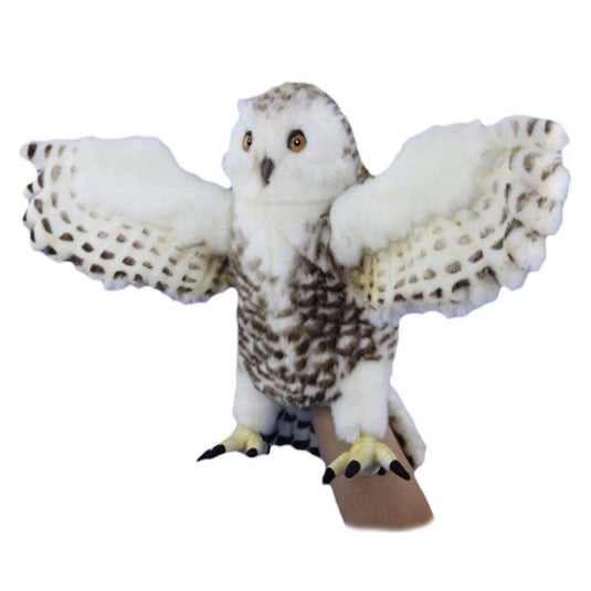 Snow Owl Hand Puppet Hansa True to Life Look Plush Learning Toys