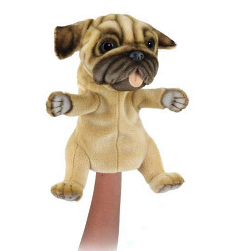 Pug Dog Puppet True to Life Look Soft Plush Animal Learning Toy
