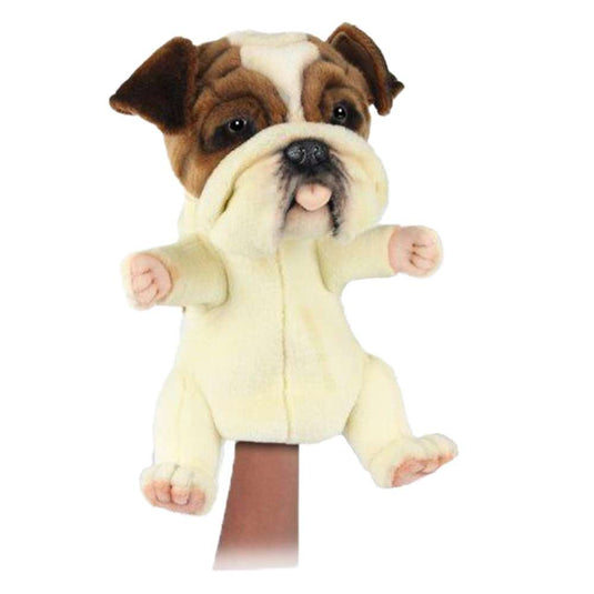 British Bulldog Puppet True to Life Look Soft Plush Animal Learning Toys