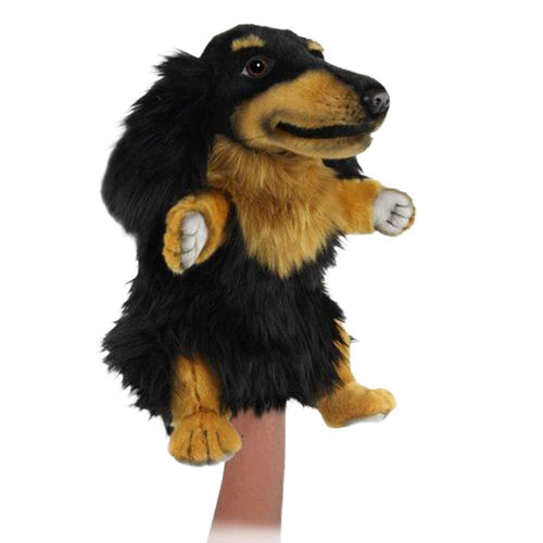 Dachshund Dog Puppet True to Life Look Soft Plush Animal Learning Toys