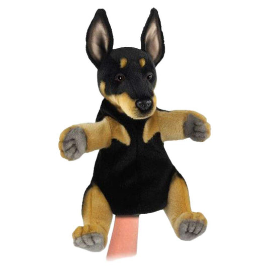 Pincher Dog Puppet True to Life Look Soft Plush Animal Learning Toys