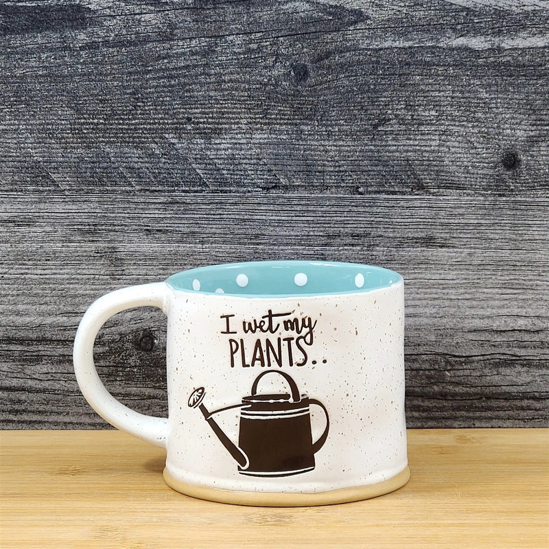 Load image into Gallery viewer, Garden Lover Coffee Mug Watering Can Humor White Tea Cup Ceramic Blue Sky 18oz
