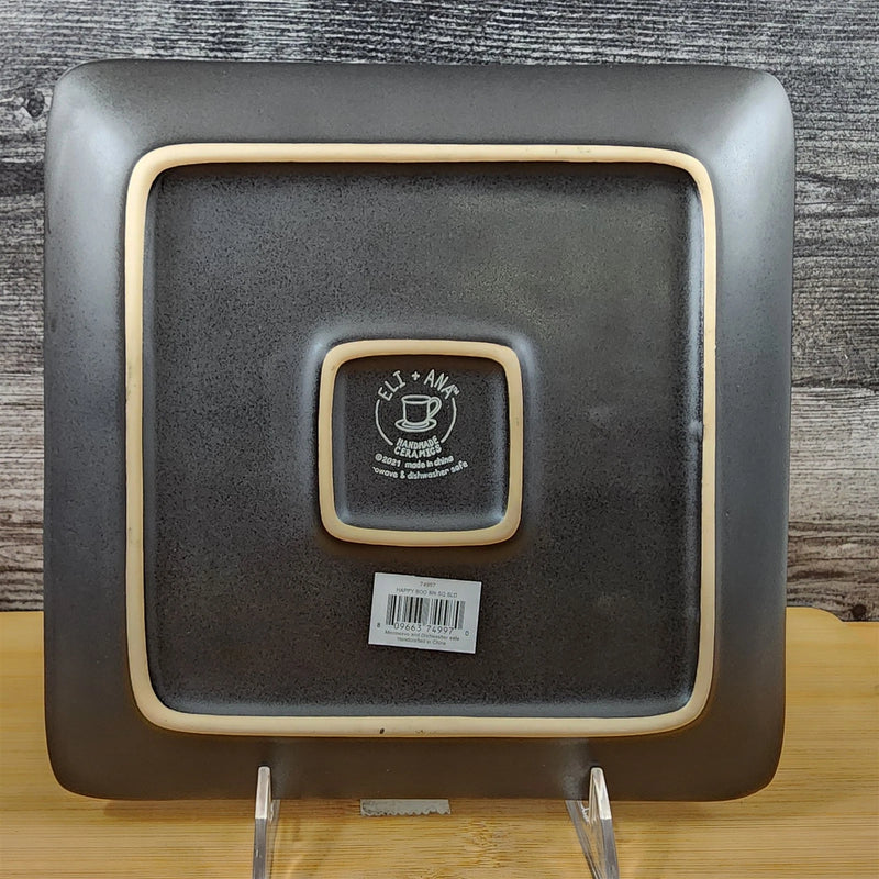 Load image into Gallery viewer, Halloween Happy Ghosts Square Ceramic Salad Plate 8" Blue Sky ELI and ANA
