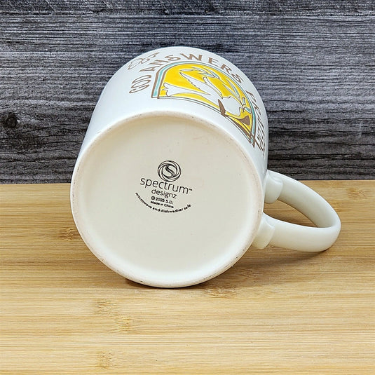Religious Coffee Mug God Answers Prayers Tea Cup Ceramic Blue Sky 21oz Orange