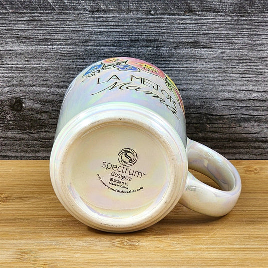 Spanish Coffee Mug La Mejor Mama "Best Mom" Cup Floral Blue Sky Ceramic 18oz