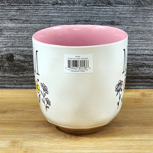 Mom Coffee Mug Ceramic Floral Pink Tea Cup Mother by Blue Sky 18oz Embossed