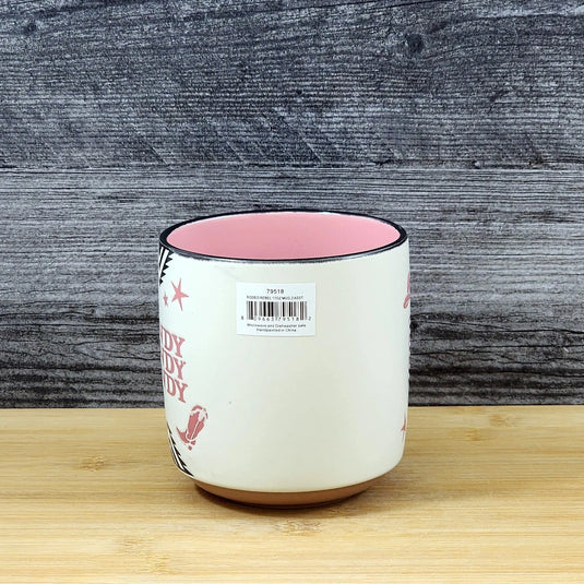 Country Western Coffee Mug Southwest Cowgirls Pink Ceramic Tea Cup Blue Sky 17oz
