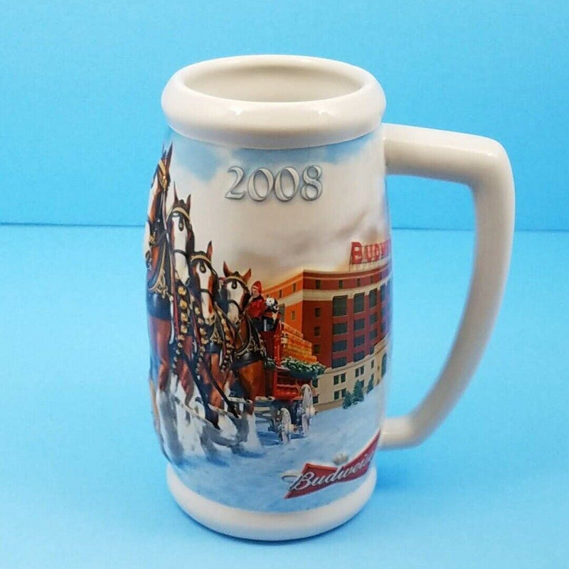 Load image into Gallery viewer, 2009 Christmas Budweiser Stein Mug Gift Box and COA A Holiday Tradition CS699
