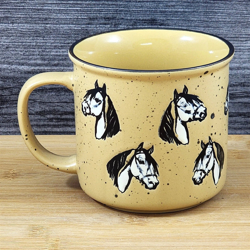 Load image into Gallery viewer, Coffee Mug Horse Lover Rustic Farm Equestrian Ceramic Tea Cup Blue Sky 18oz
