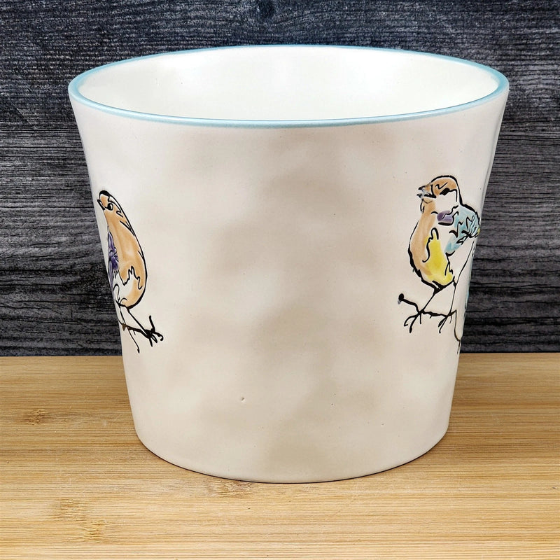 Load image into Gallery viewer, Elmwood Bird Style Ceramic Planter Songbirds Pot Herbs Succulents Blue Sky 5in
