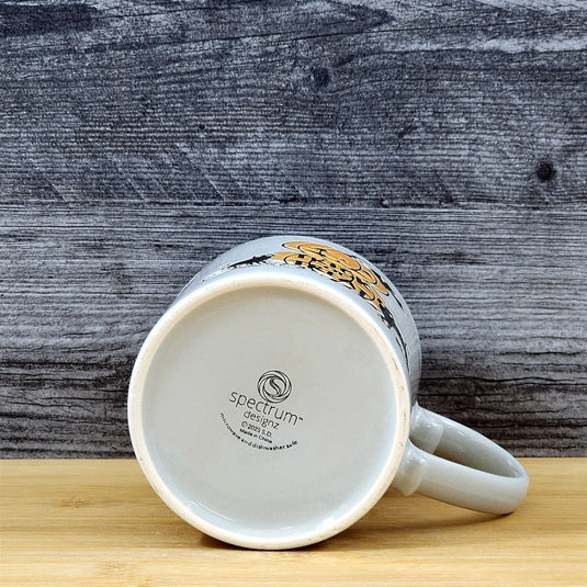 Pumpkins Halloween Coffee Mug Black Cats Ceramic Embossed Tea Cup Blue Sky 21oz