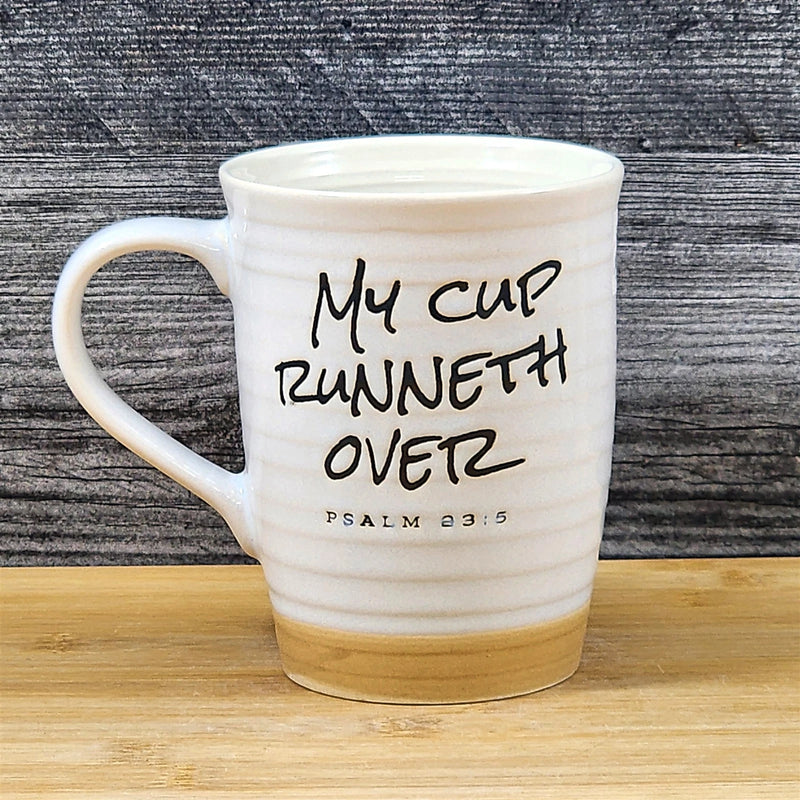 Load image into Gallery viewer, Religious Coffee Mug Psalm 23:5 Inspiration Saying Tea Cup Ceramic Blue Sky 18oz
