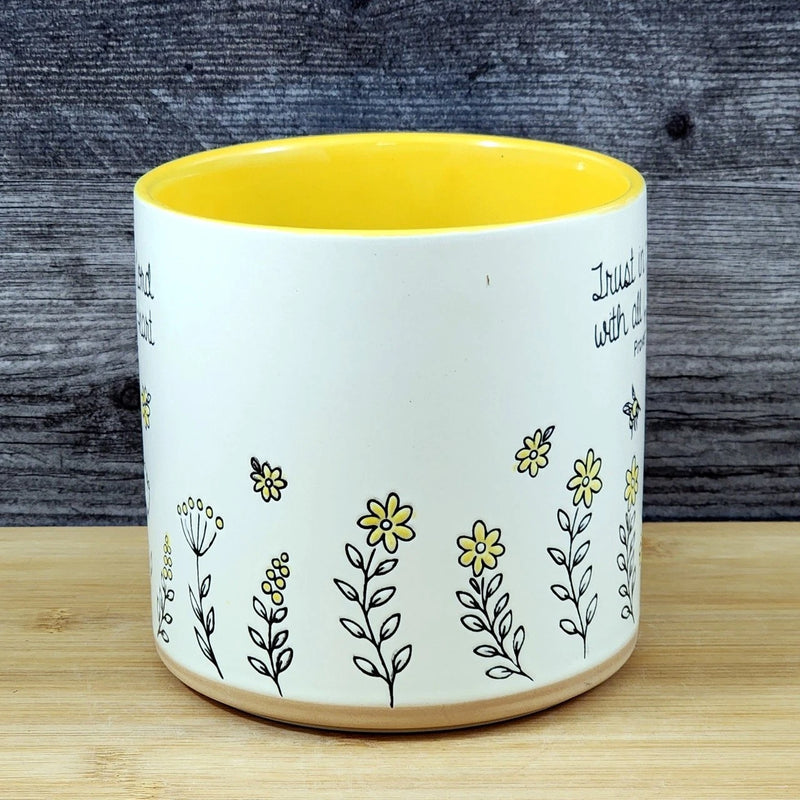 Load image into Gallery viewer, Religious Saying Wildflower Planter Utensil Holder Plant Ceramic Blue Sky 5in
