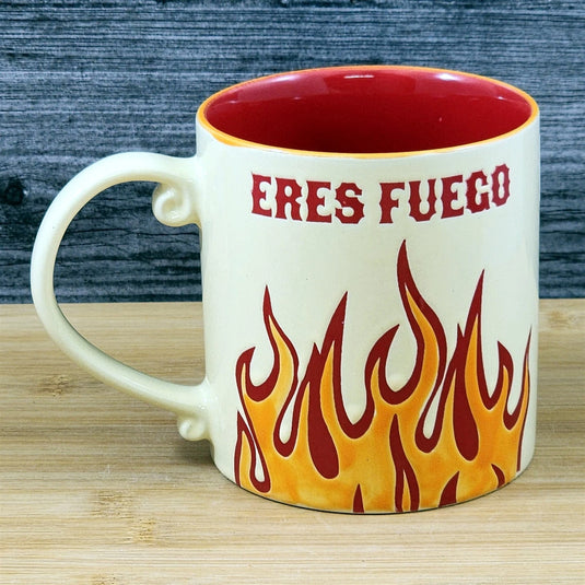 Spanish Saying Coffee Mug Cup Ceramic Embossed Red Fire 21oz by Blue Sky