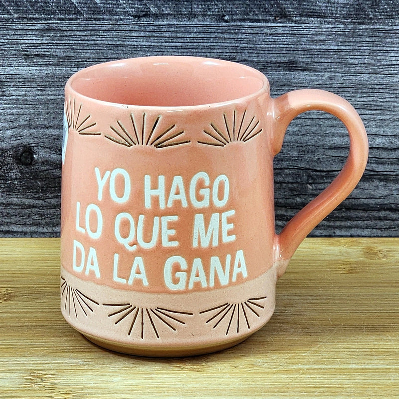 Load image into Gallery viewer, Spanish Saying Coffee Mug I Do What I Want Cup Blue Sky Ceramic Embossed 18 oz
