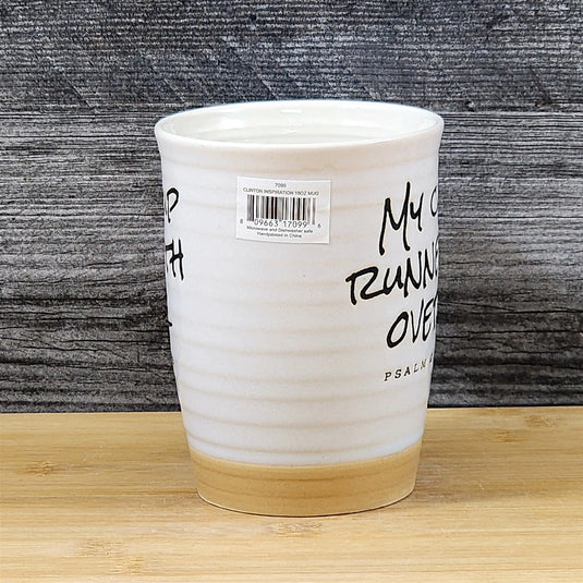 Religious Coffee Mug Psalm 23:5 Inspiration Saying Tea Cup Ceramic Blue Sky 18oz