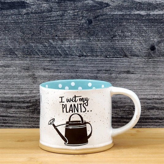 Garden Lover Coffee Mug Watering Can Humor White Tea Cup Ceramic Blue Sky 18oz