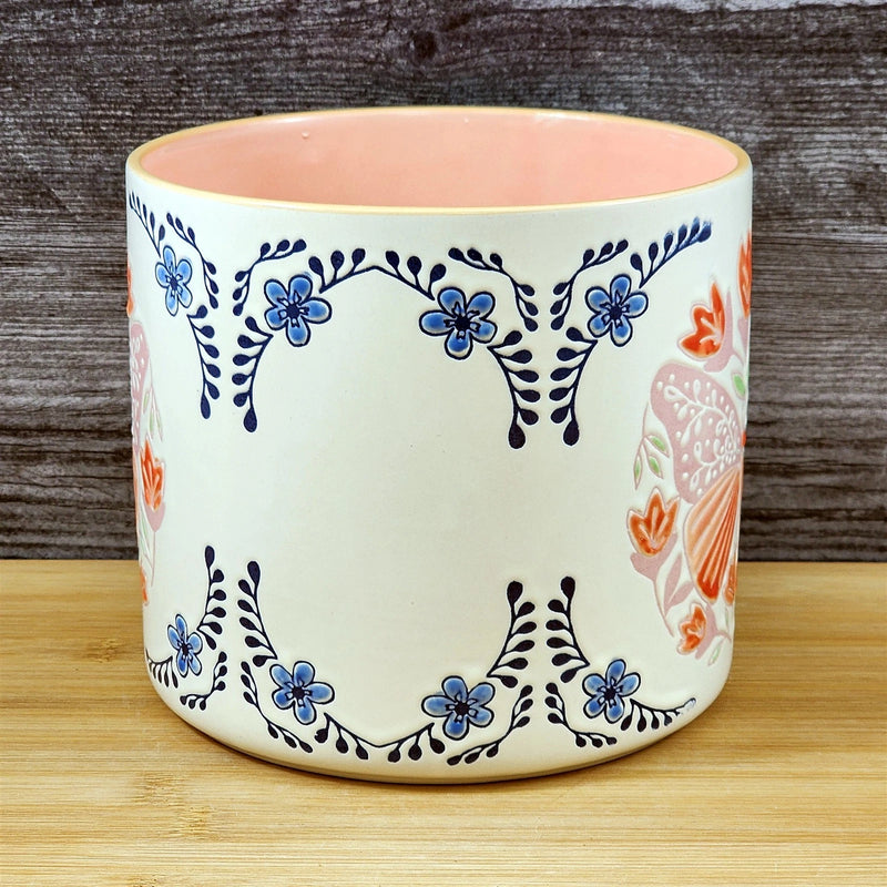 Load image into Gallery viewer, Butterfly Planter Utensil Organizer Flower Succulent Plant Ceramic Blue Sky 5in
