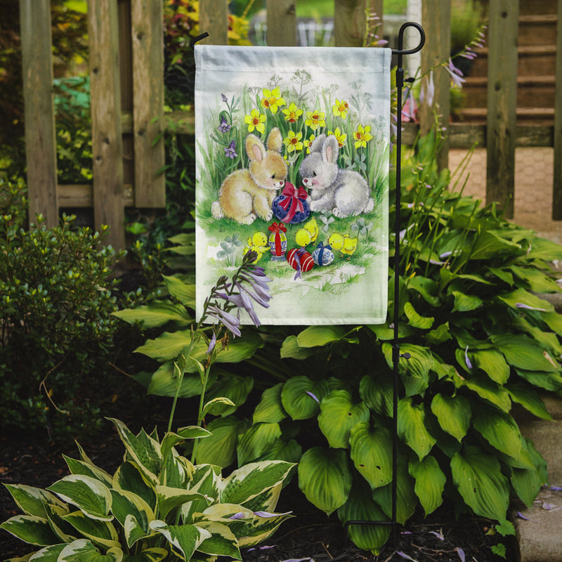 Load image into Gallery viewer, Easter Bunnies with Eggs Garden Flag - Outdoor Decorative Yard Flag
