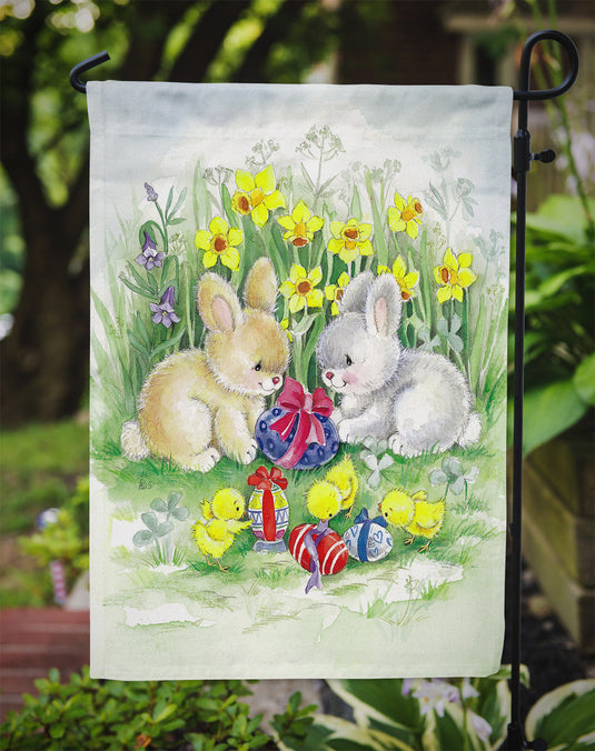 Easter Bunnies with Eggs Garden Flag - Outdoor Decorative Yard Flag