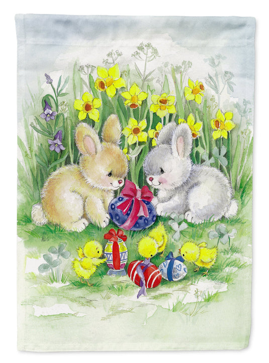 Easter Bunnies with Eggs Garden Flag - Outdoor Decorative Yard Flag