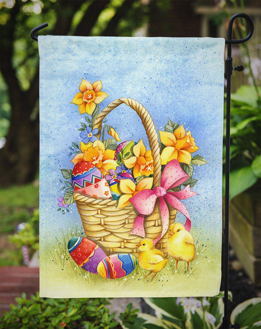 Easter Basket with Flowers Garden Flag - Outdoor Decorative Yard Flag