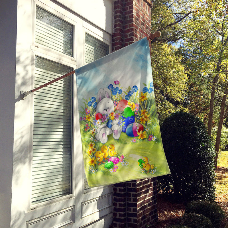 Load image into Gallery viewer, Easter Bunny and Eggs Flag Canvas House Size
