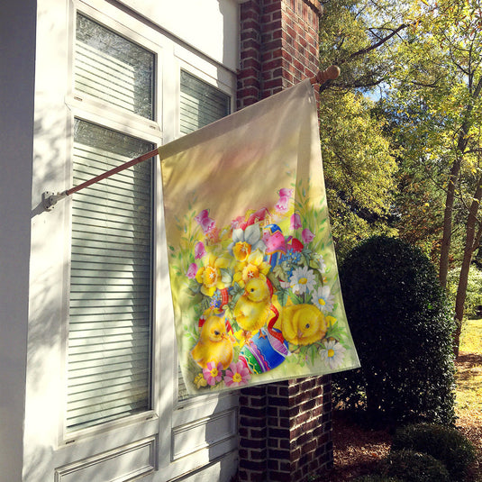 Easter Chicks and Eggs Flag Canvas House Size