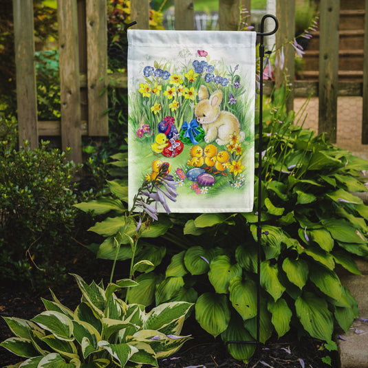 Easter Chicks and Bunny Garden Flag - Outdoor Decorative Yard Flag
