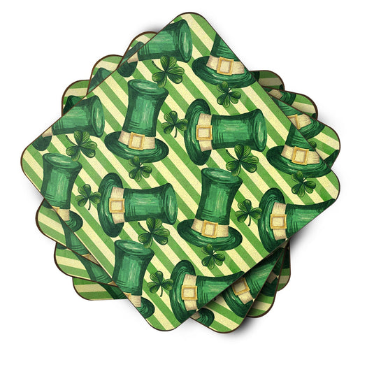 Watercolor St Patrick's Day Leprechaun Hat Foam Coaster