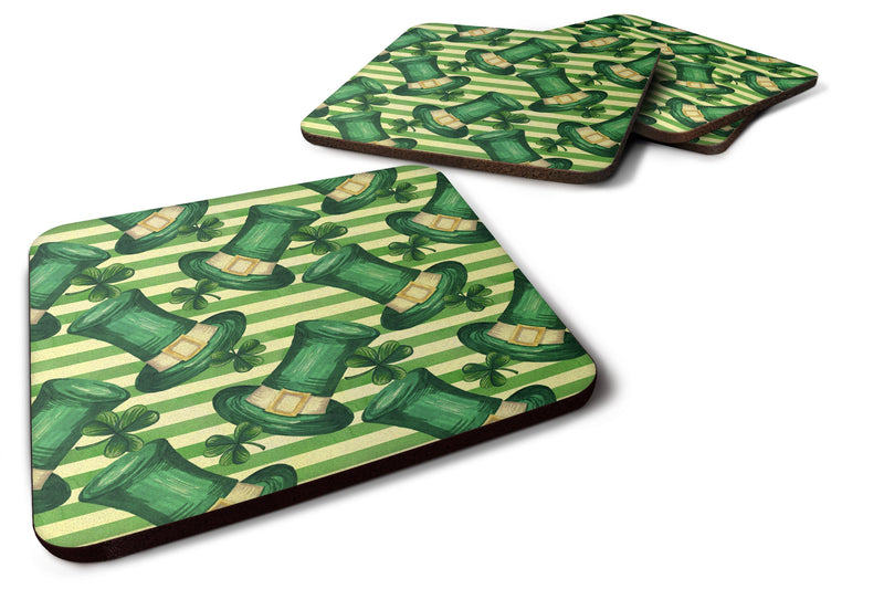 Load image into Gallery viewer, Watercolor St Patrick's Day Leprechaun Hat Foam Coaster

