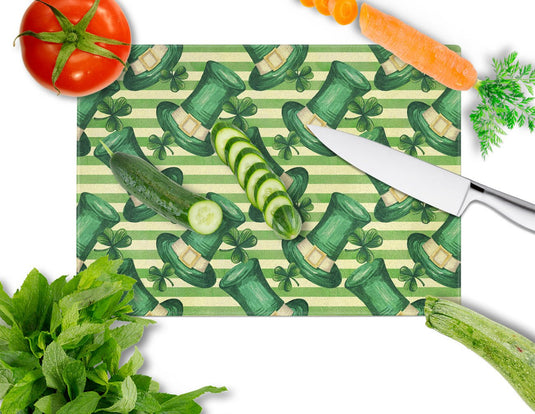 Watercolor St Patrick's Day Leprechaun Hat Glass Cutting Board