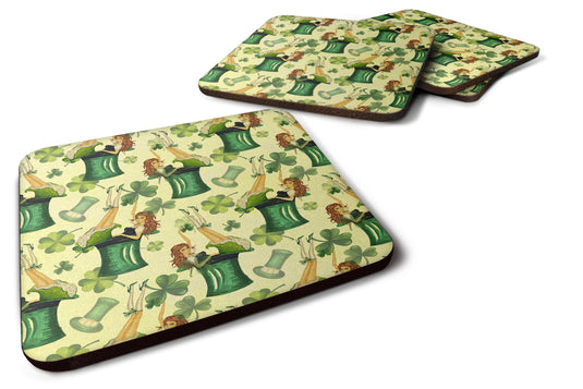 Watercolor St Patrick's Day Party Foam Coasters