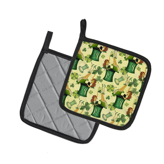 Watercolor St Patrick's Day Potholders Set