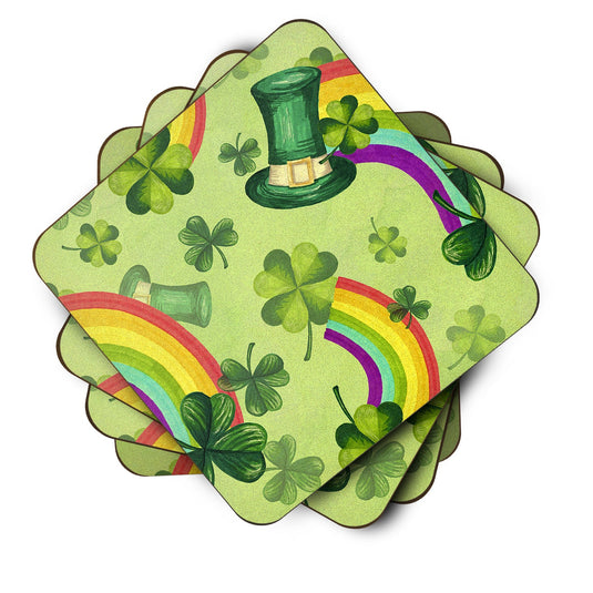 Watercolor St Patrick's Day Lucky Leprechaun Foam Coaster