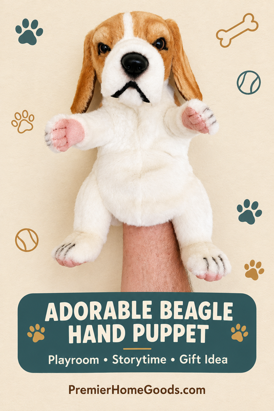 Beagle Dog Hand Puppet by Hansa True to Life Looking Plush Animal Learning Toy