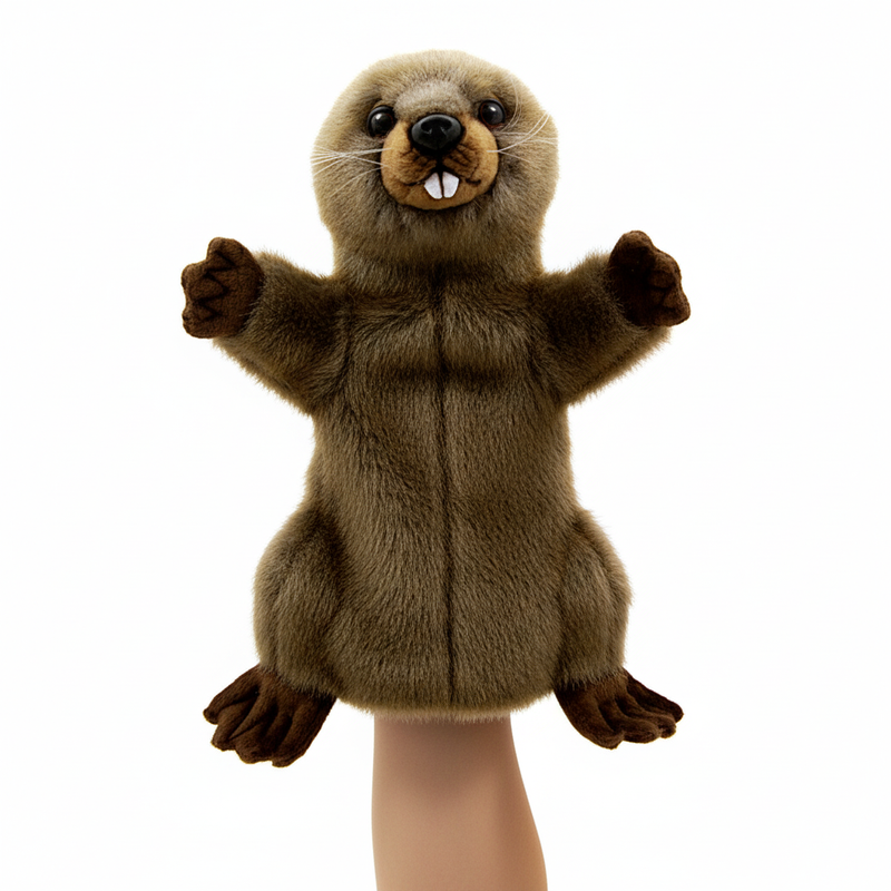 Load image into Gallery viewer, Beaver Hand Puppet Full Body Doll Hansa Real Looking Plush Animal Learning Toy
