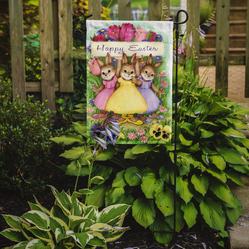 Load image into Gallery viewer, Three Bunnies Happy Easter Garden Flag - Outdoor Decorative Yard Flag
