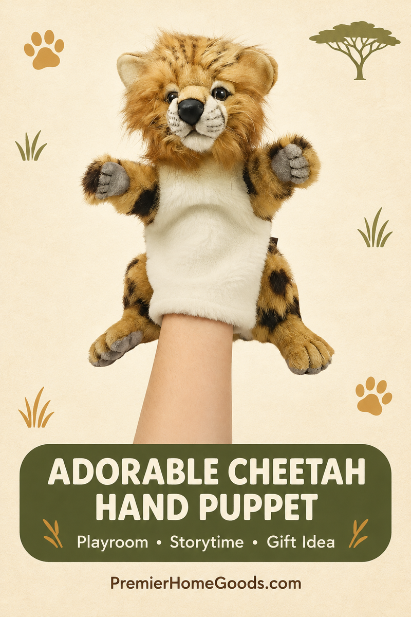 Load image into Gallery viewer, Cheetah Full Body Hand Puppet Doll Hansa Real Looking Plush Animal Learning Toy
