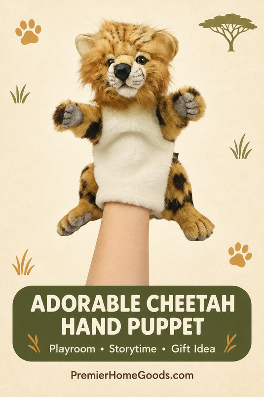 Cheetah Full Body Hand Puppet Doll Hansa Real Looking Plush Animal Learning Toy