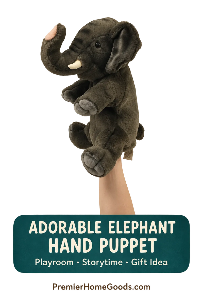 Load image into Gallery viewer, Elephant Hand Puppet Full Body Doll Hansa Real Looking Plush Animal Learning Toy
