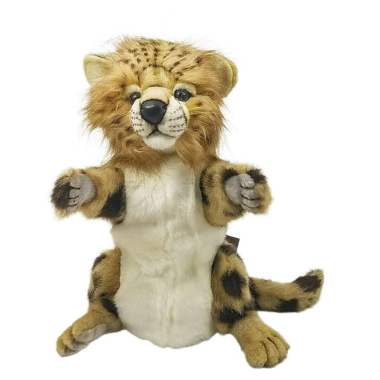 Cheetah Hand Puppet & Book Set Animal Educational Reading Imaginative Play Hansa
