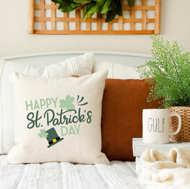 Load image into Gallery viewer, Happy St. Patrick's Day- 18x18 inch St Patrick's Day Pillow Cover
